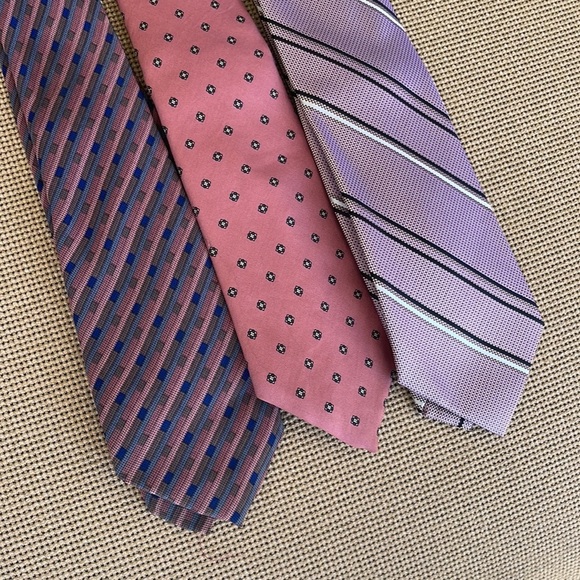 Men's Pink and Purple Ties Bundle Set of 3 - Picture 3 of 6